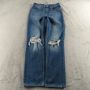 Levis Jeans Womens Size 25 Blue Faded Distressed Low Pro Straight Denim Low Rise